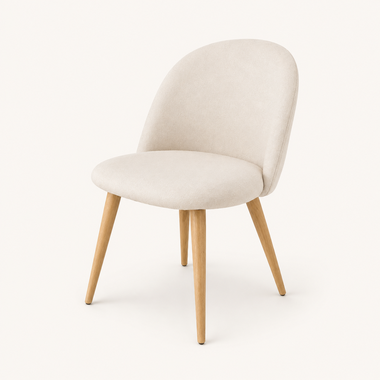 Silla Elegance beige tapizada con patas acabado madera para comedor en El Salvador