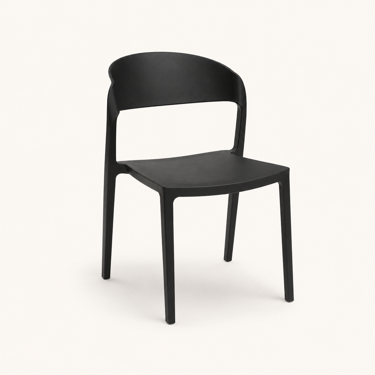 Silla Vela negra de exterior y alto tráfico para restaurantes, terrazas y espacios comerciales